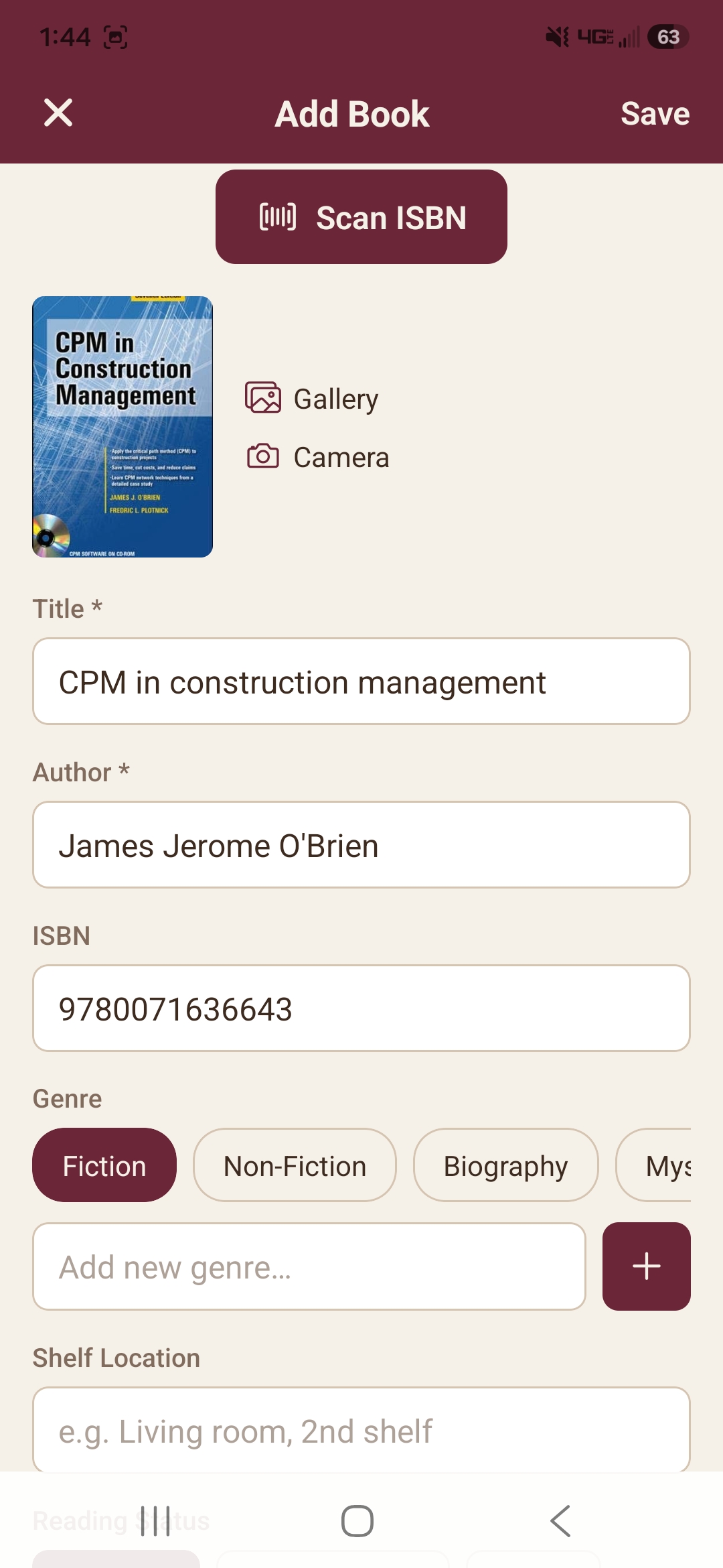 Overdue ISBN scan and lookup